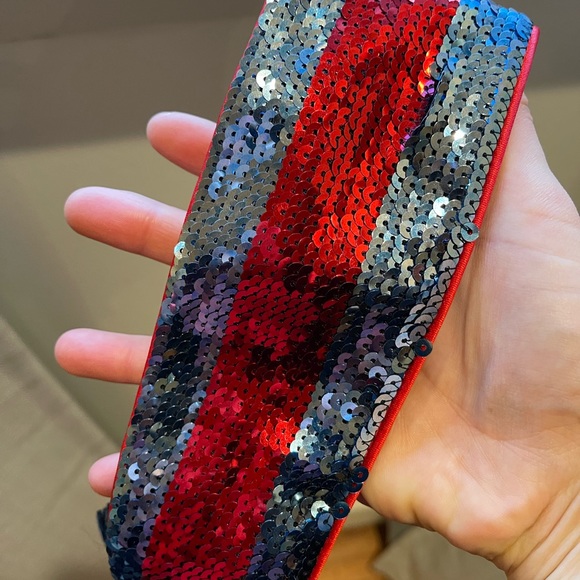 Gucci Blue and Red Sequin ShineWeb Headband Hair Accessory - Picture 2 of 12